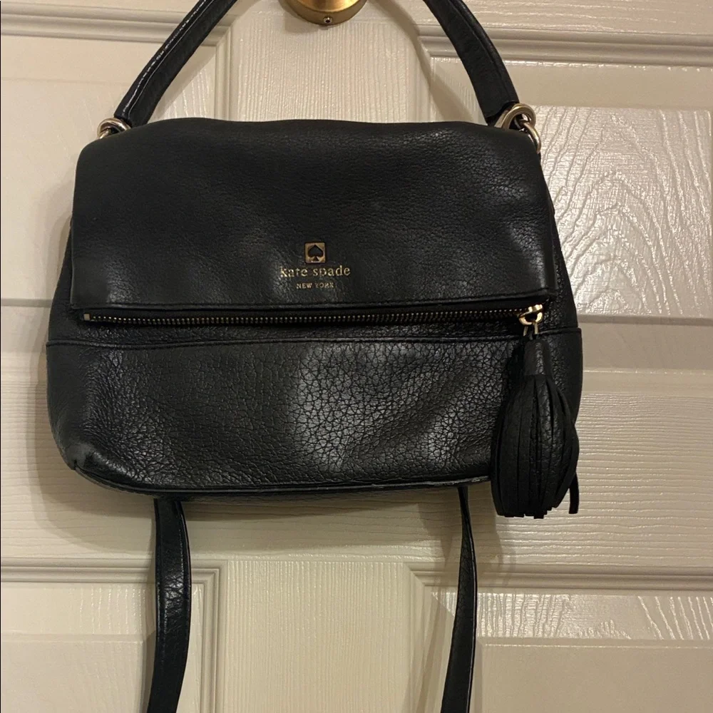 Kate‎ Spade Black Leather Shoulder Bag with Tassel